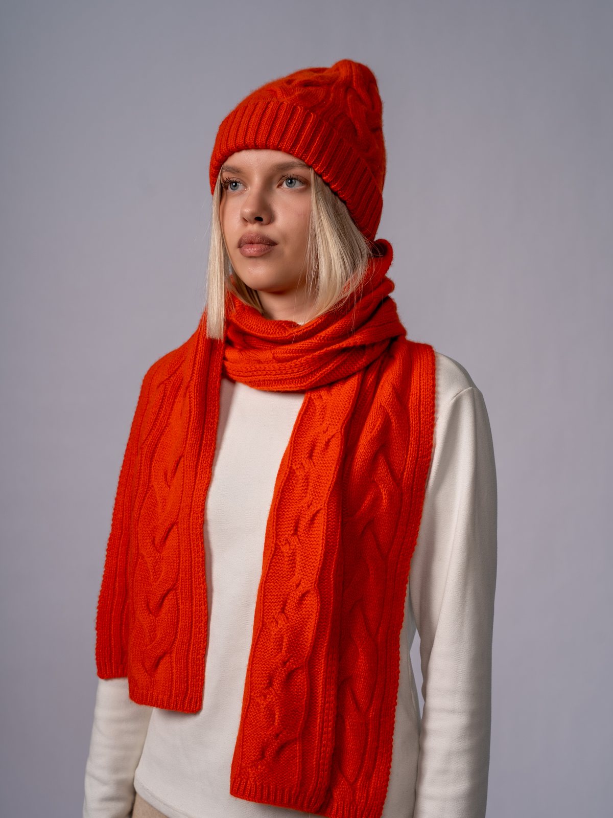 Шарф с косами · Tomato Red — вид 1