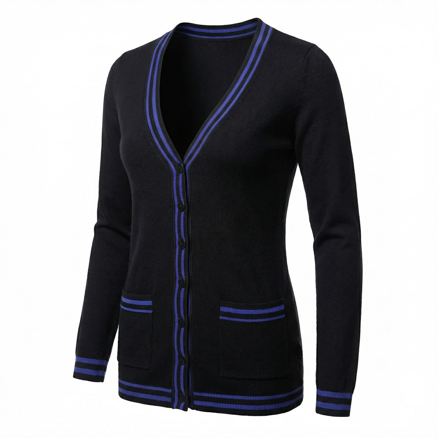 Tipped V-Neck Cardigan