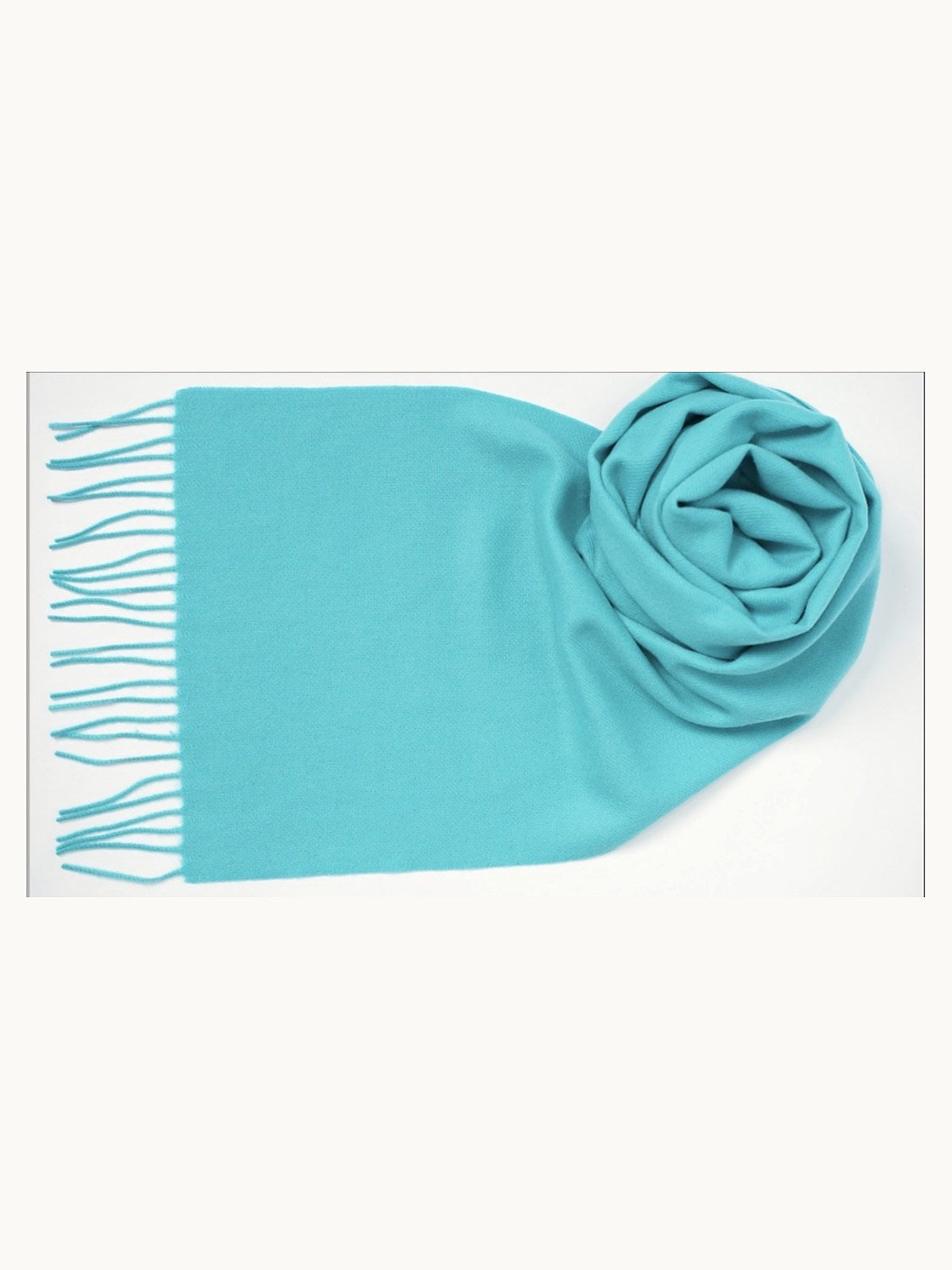 Classic Cashmere Scarf · Turquoise — flat