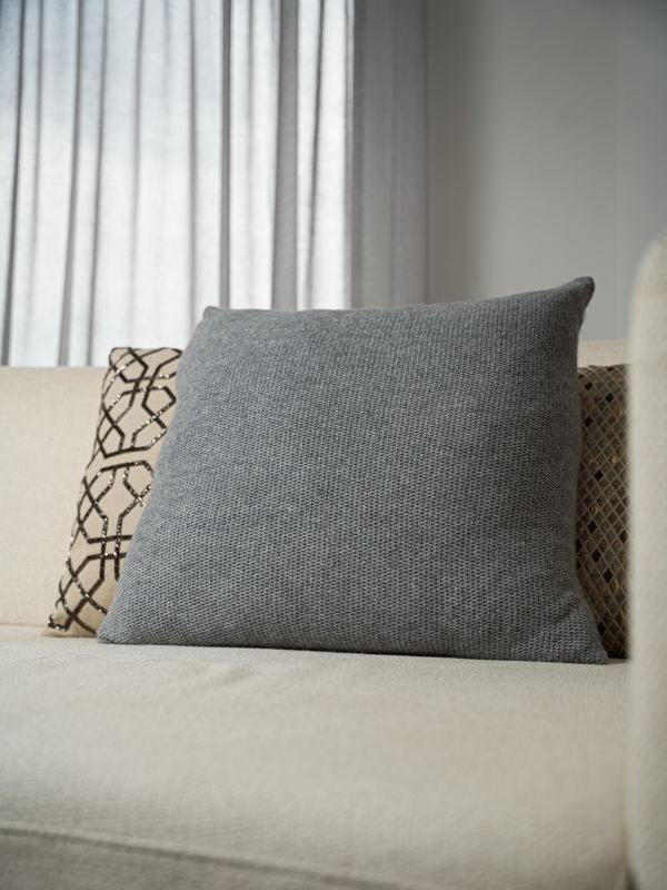 Plain Knit Cushion Cover · Mid Grey