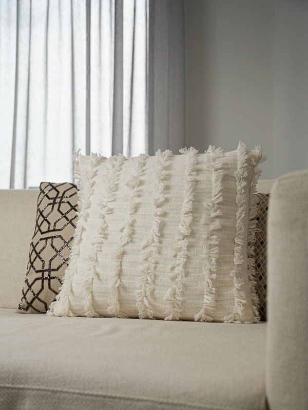 Tufted Fringe Cushion Cover · Cream
