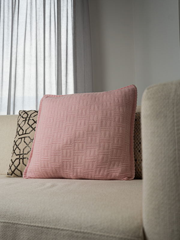Block-Texture Cushion Cover · Dusty Pink