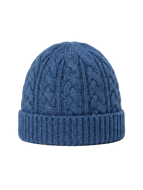 Victoria Kaschmir-Strickmütze · Denim Blue