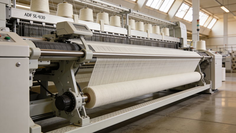 German Stoll ADF 530 flat-bed knitting machine newly installed at the Blue Sky Cashmere mill.