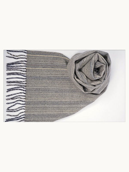 Sciarpa a Quadri in Cashmere · Grey Pinstripe