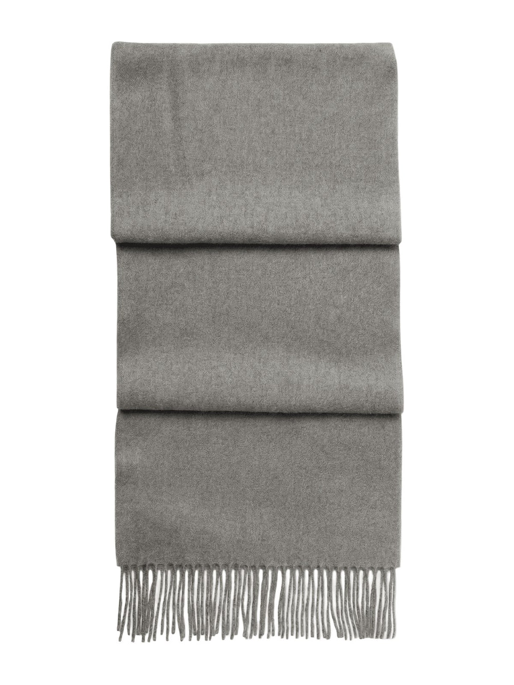 Écharpe à franges en laine de chameau · Grey