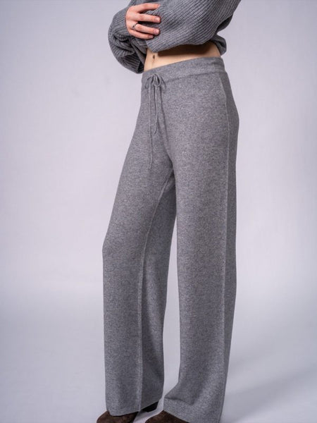 Pantaloni in Maglia a Gamba Larga · Felt Grey