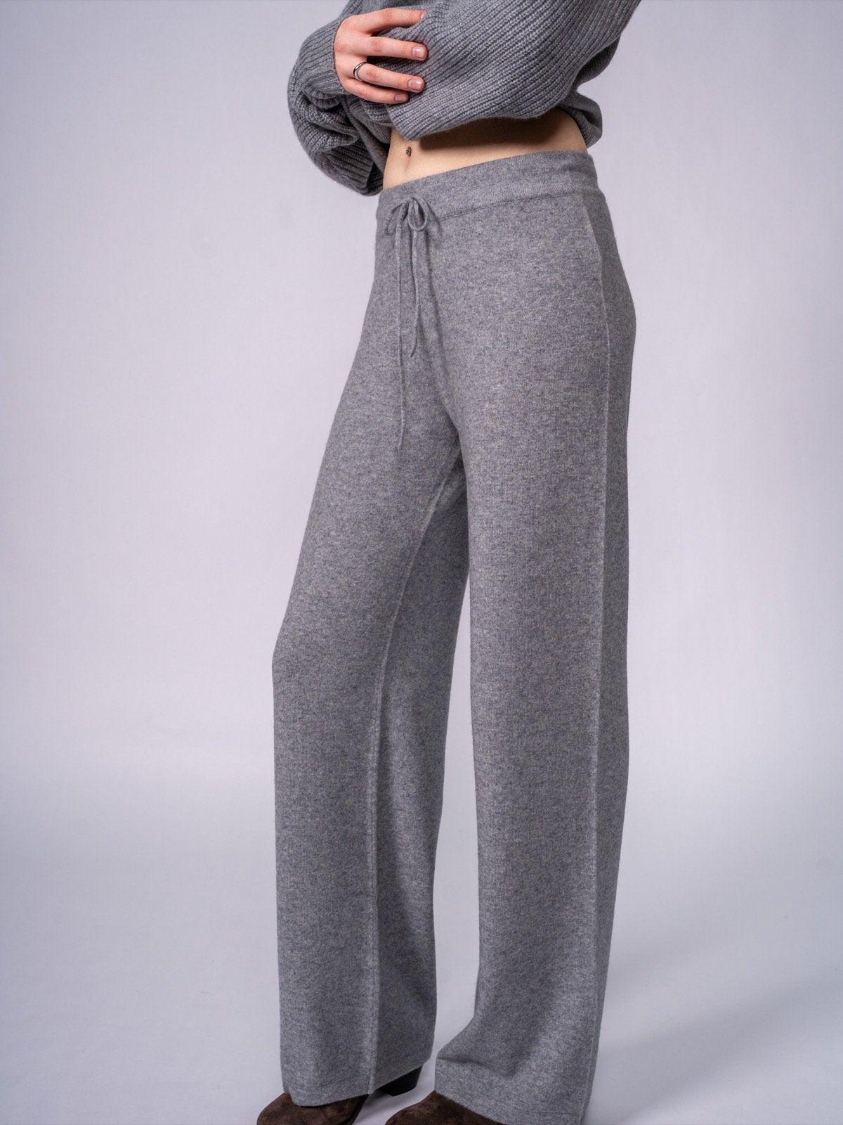针织阔腿裤 · Felt Grey — 视图 1
