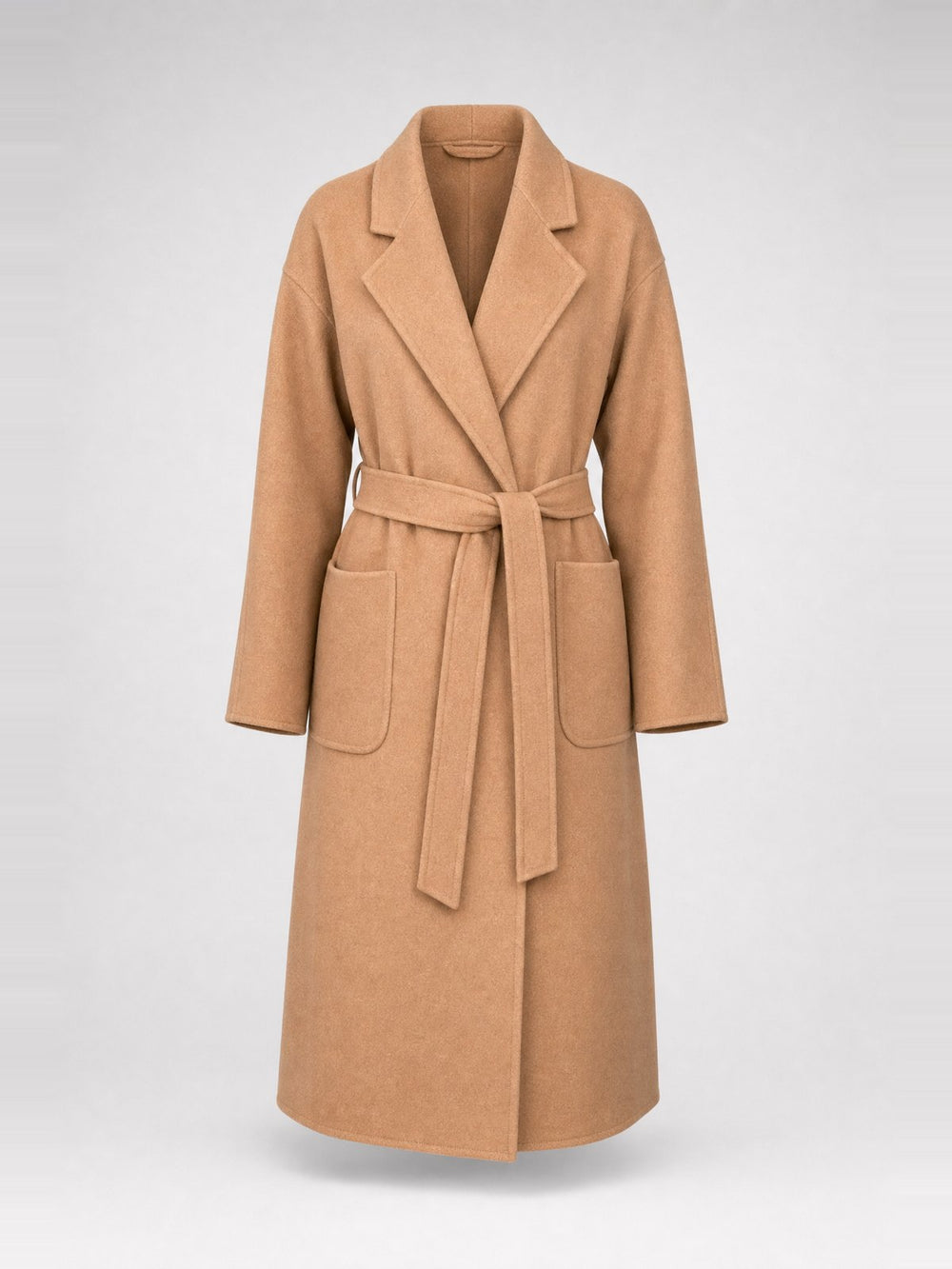 Shawl-Collar Wrap Coat