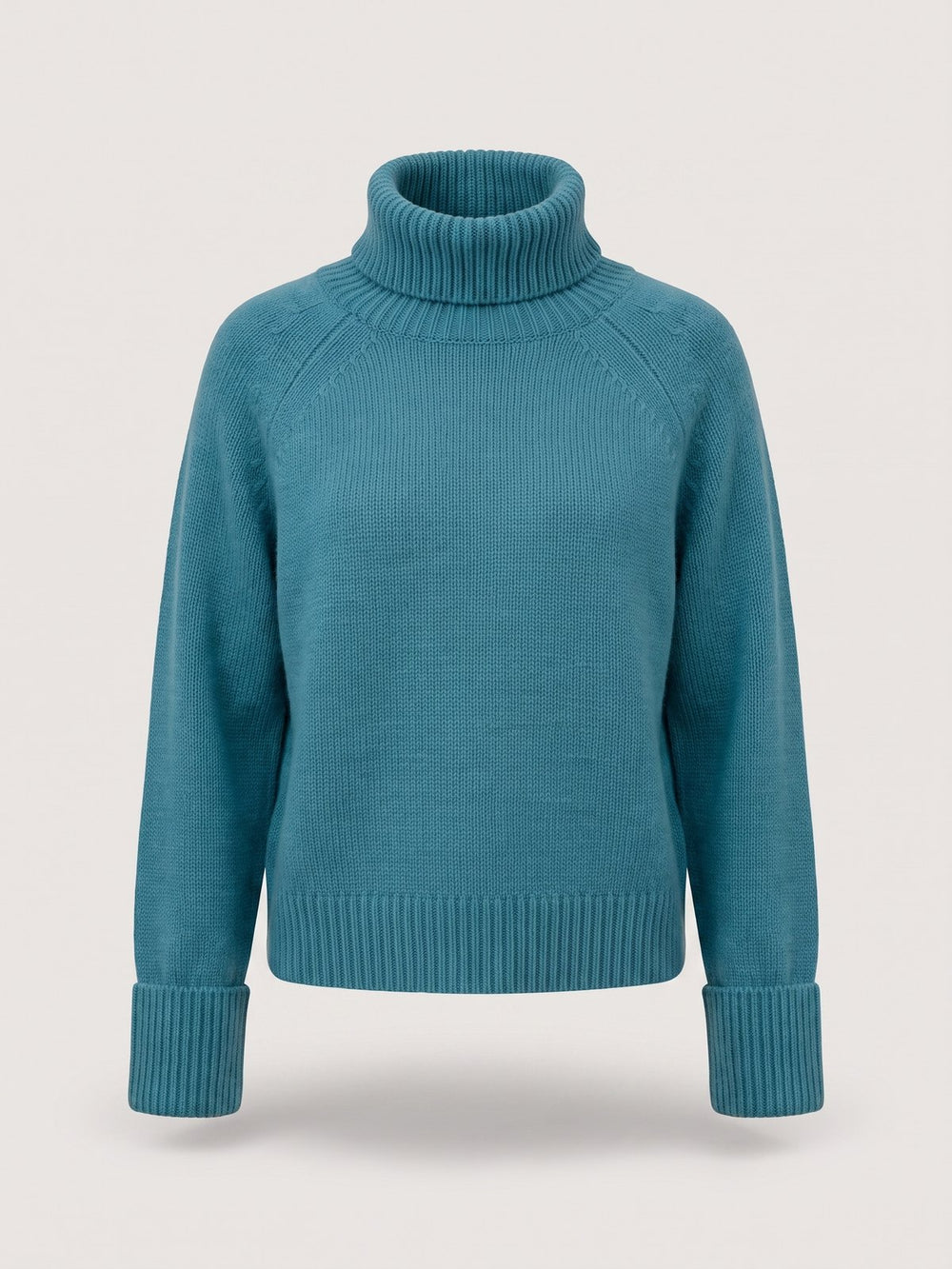 Kurzer Rippstrick-Rollkragenpullover