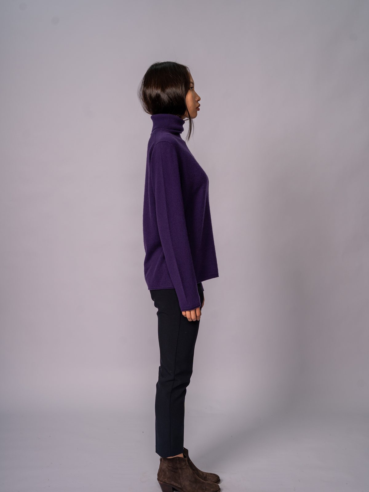 Чөлөөт таарцтай өндөр захтай цамц · Purple — харагдац 1