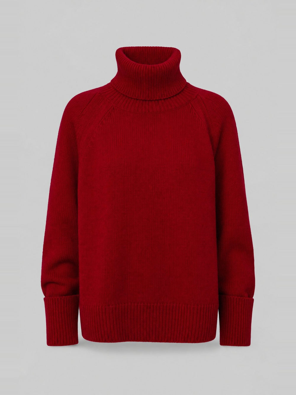 Pull col roulé grosse maille · Bordeaux