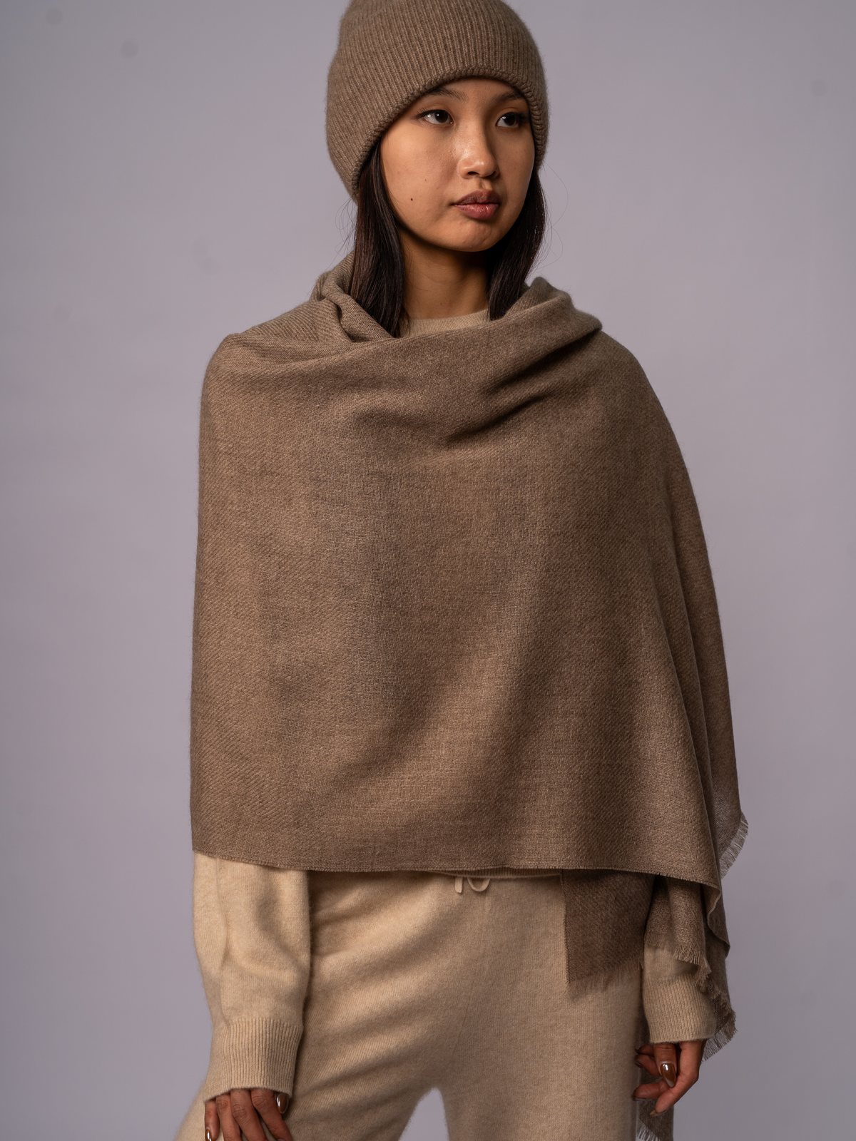 羊绒披肩 · Organic Mid Brown — 视图 1