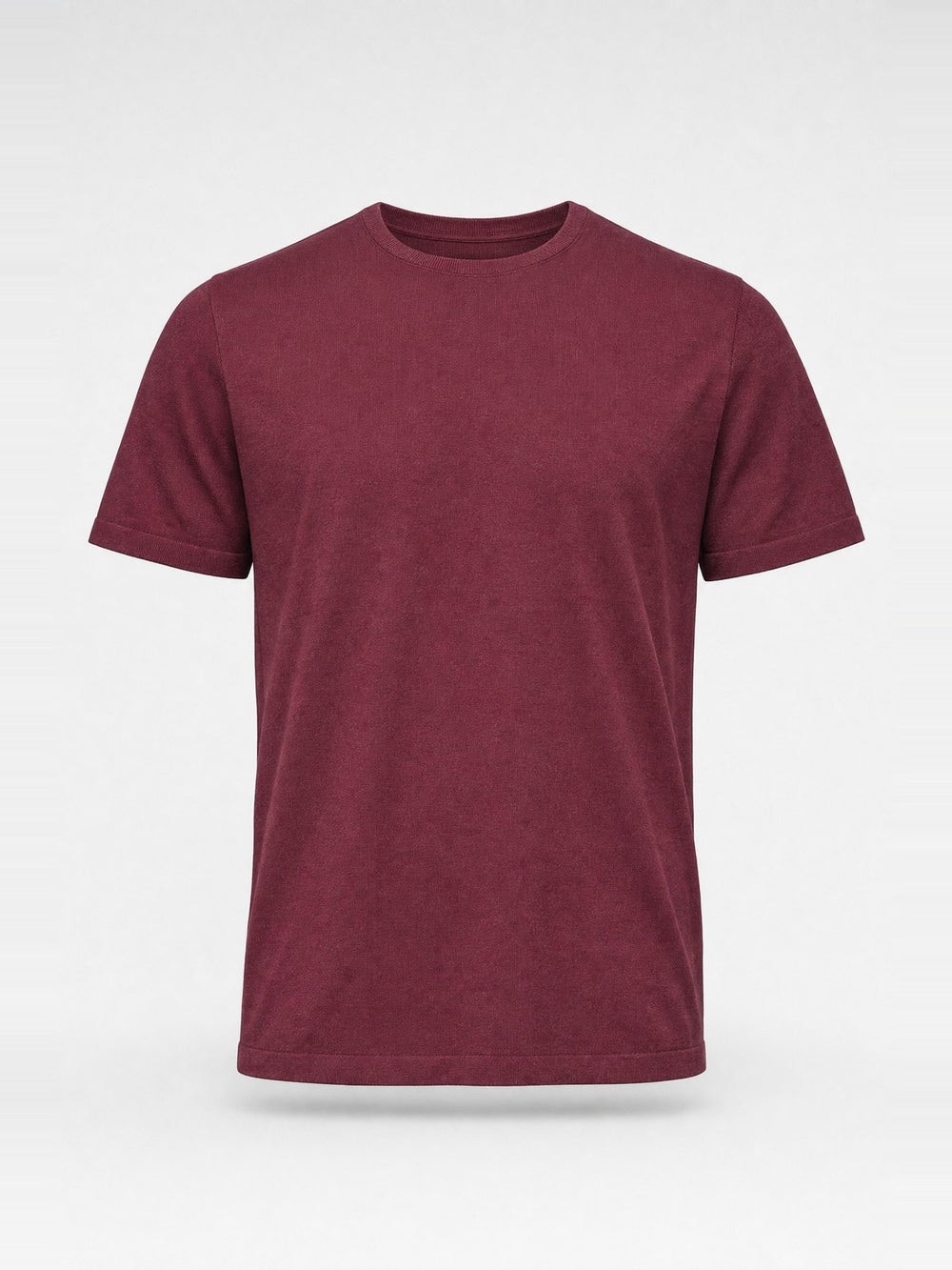 Top Girocollo a Maniche Corte · Burgundy