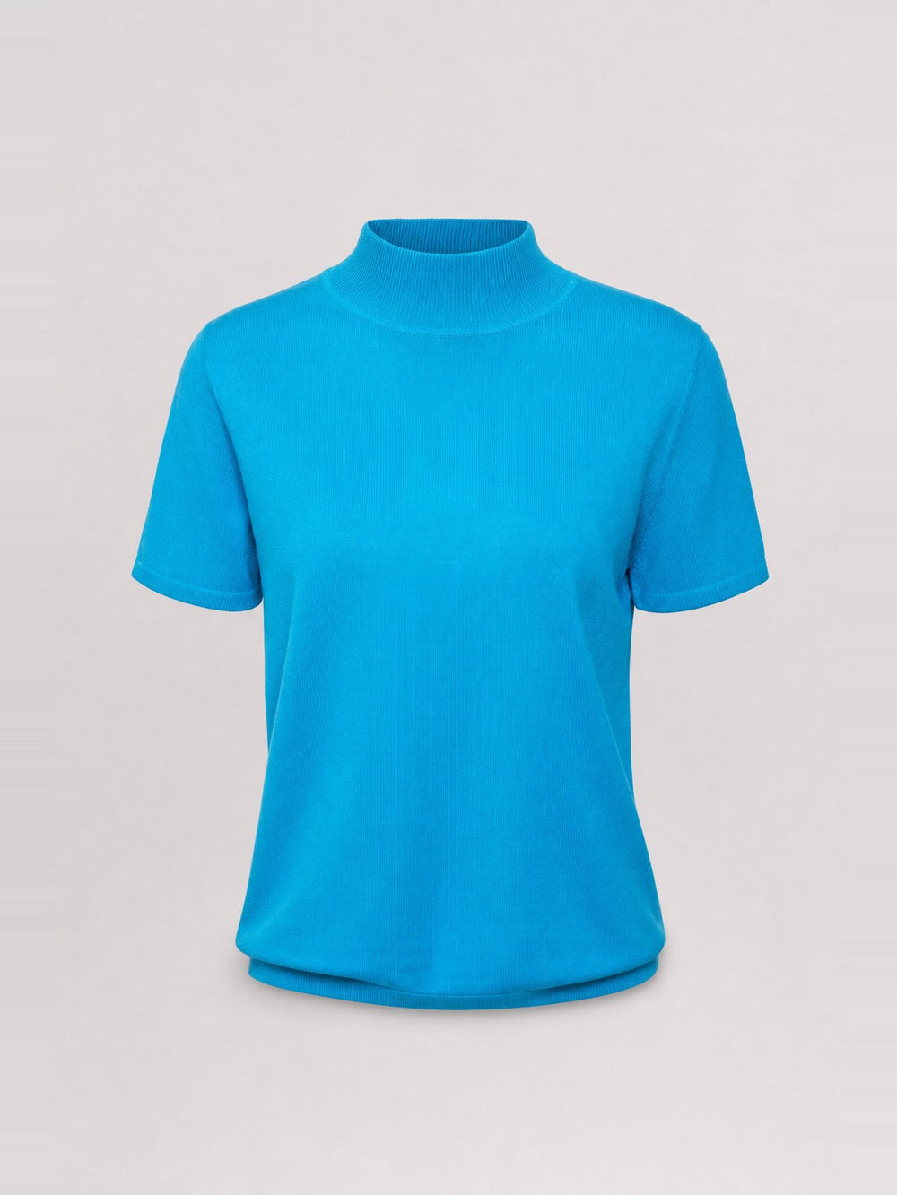 Haut en maille manches courtes col montant · Turquoise