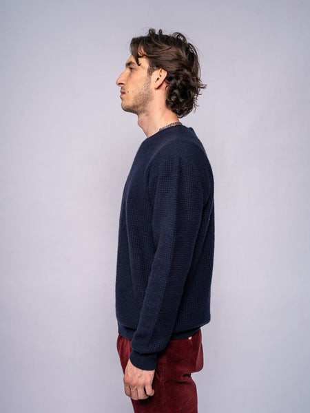 Maglione Girocollo a Punto Fantasia · Dk Navy