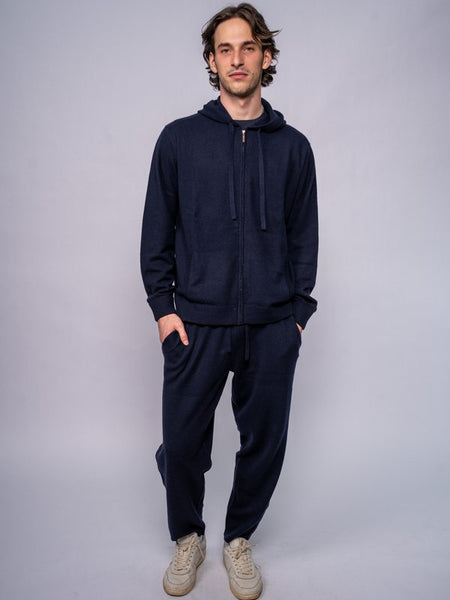 Felpa lounge da uomo con cappuccio e zip integrale · Dk Navy