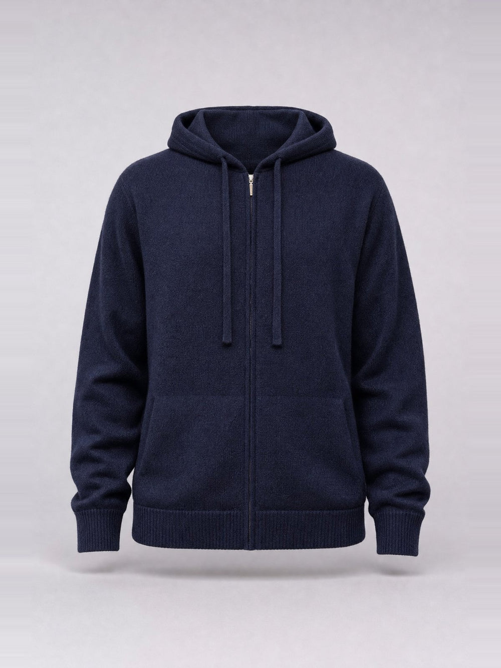 Felpa Lounge con Cappuccio e Zip Integrale · Dk Navy