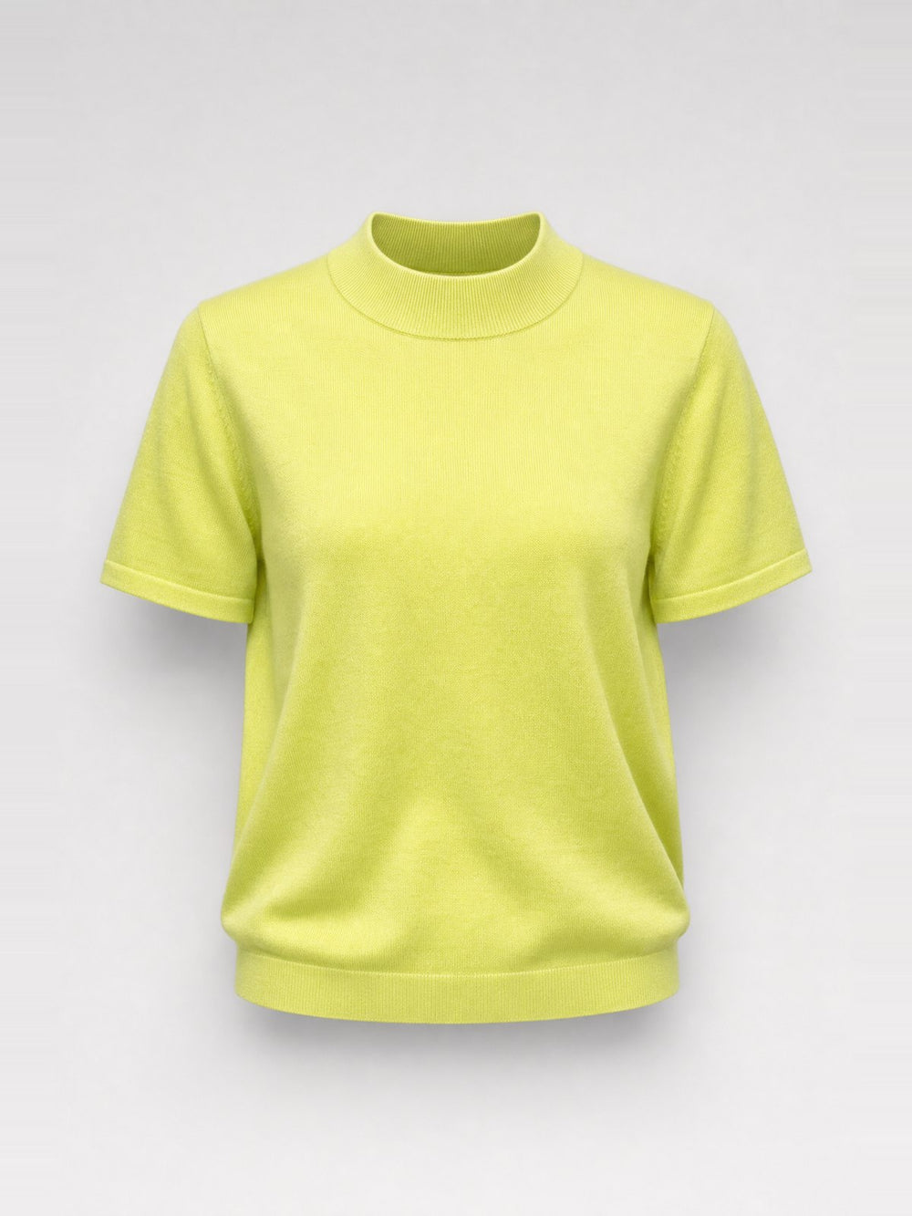 Haut en maille manches courtes col montant · Lime