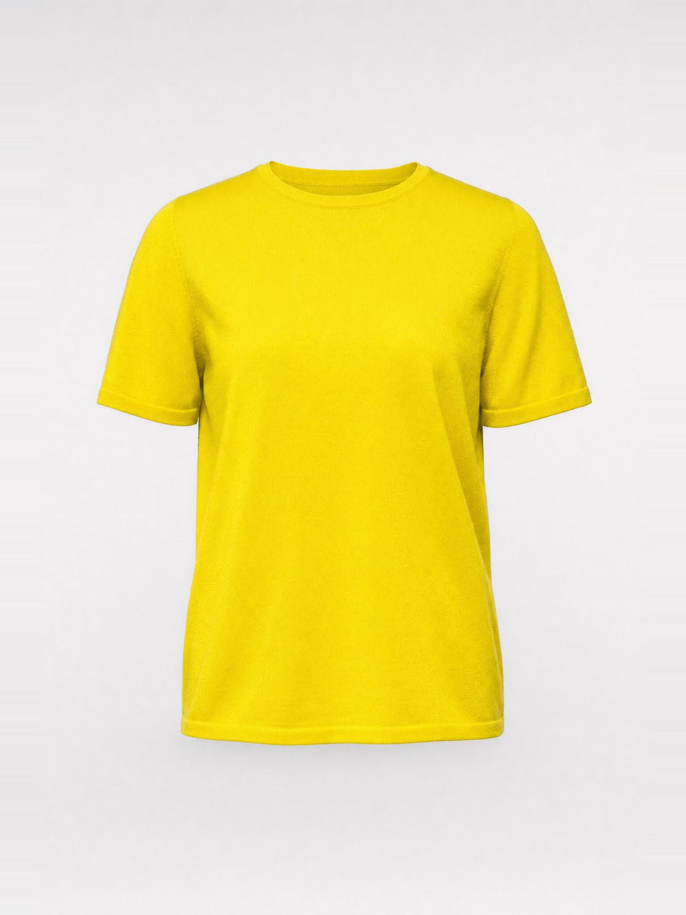 Crew-Neck Short-Sleeve Knit Top · Bright Yellow