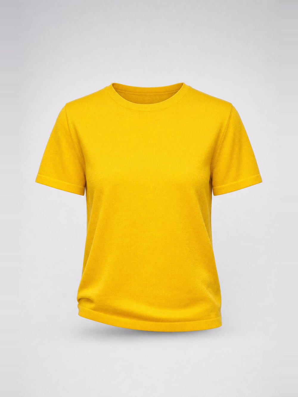 クルーネック 半袖ニットトップ · Marigold Yellow