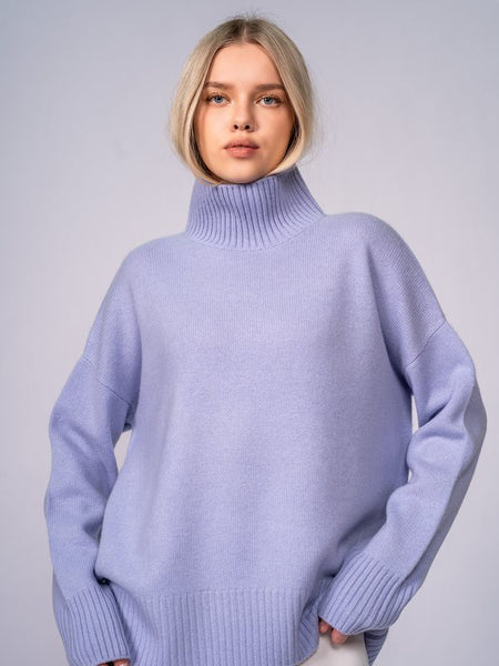Oversized Turtleneck Sweater in Lilac