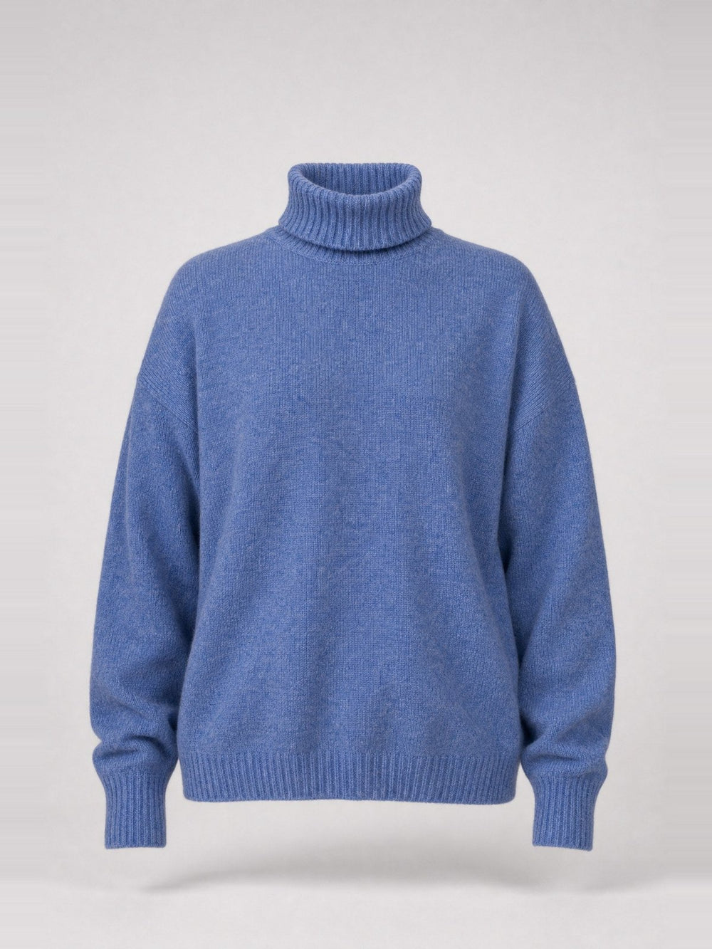 Pull col roulé à finitions côtelées · Cornflower Blue