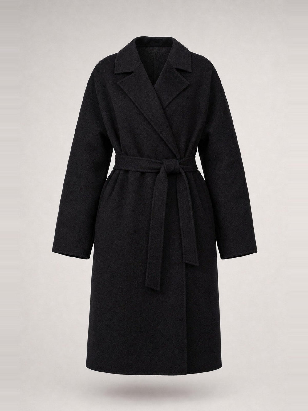 Cappotto a Portafoglio con Cintura · Black
