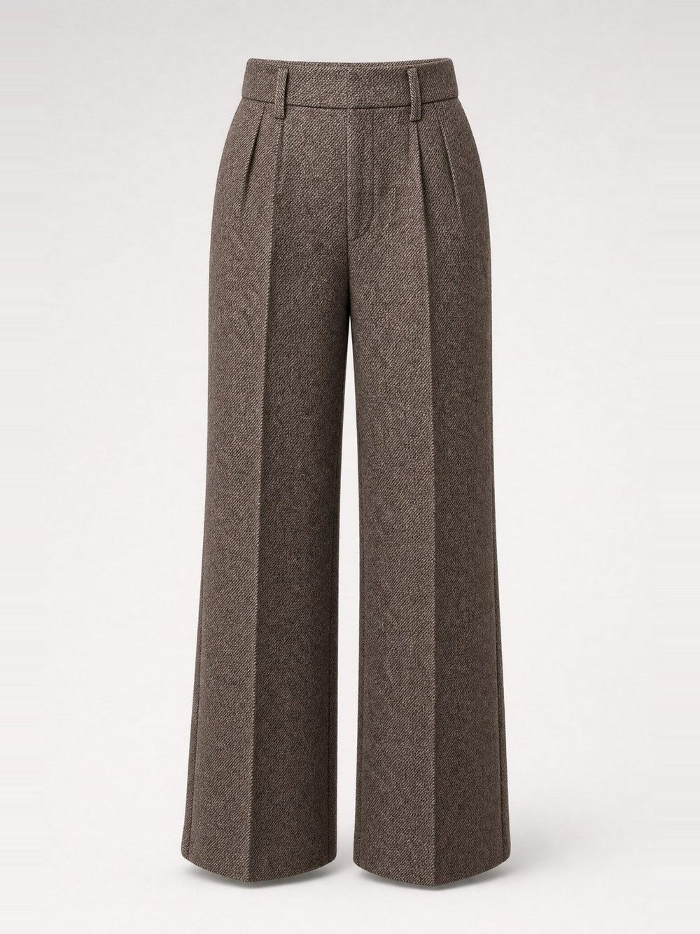 Herringbone Tweed Trousers · Brown