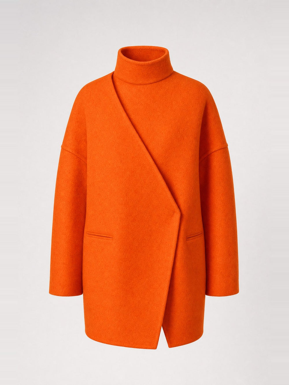 Пальто-кокон с воротником-трубой · Burnt Orange