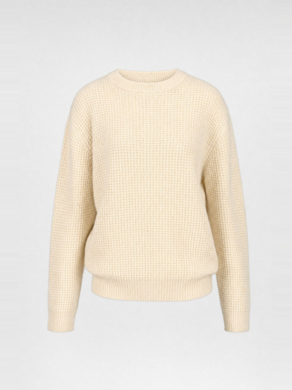 Waffle-Knit Crewneck Sweater · Organic White