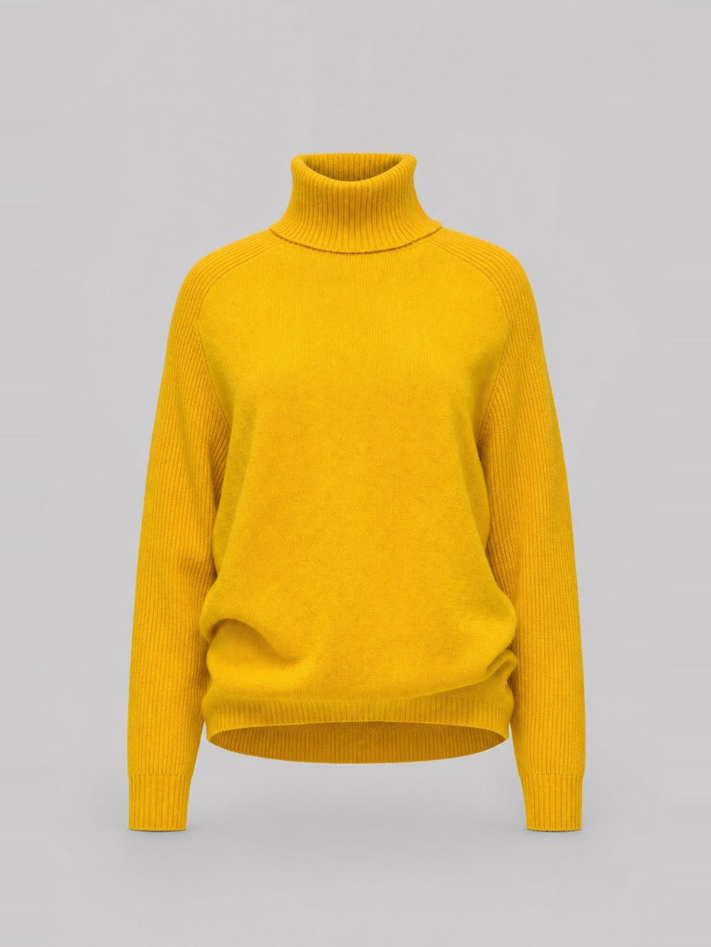 Rib-Panel Turtleneck Sweater · Gold