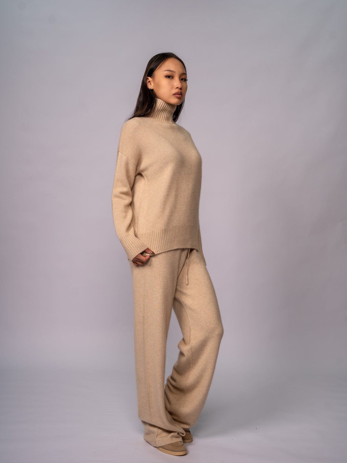 立领家居毛衫 · Organic Lt Brown — 视图 1