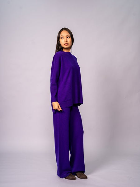 Maglione Lounge Girocollo Boxy · Violet