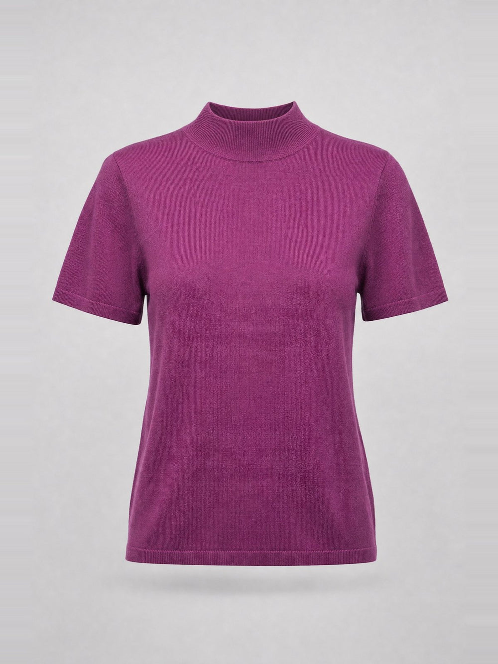 Short-Sleeve Mock-Neck Top · Mauve
