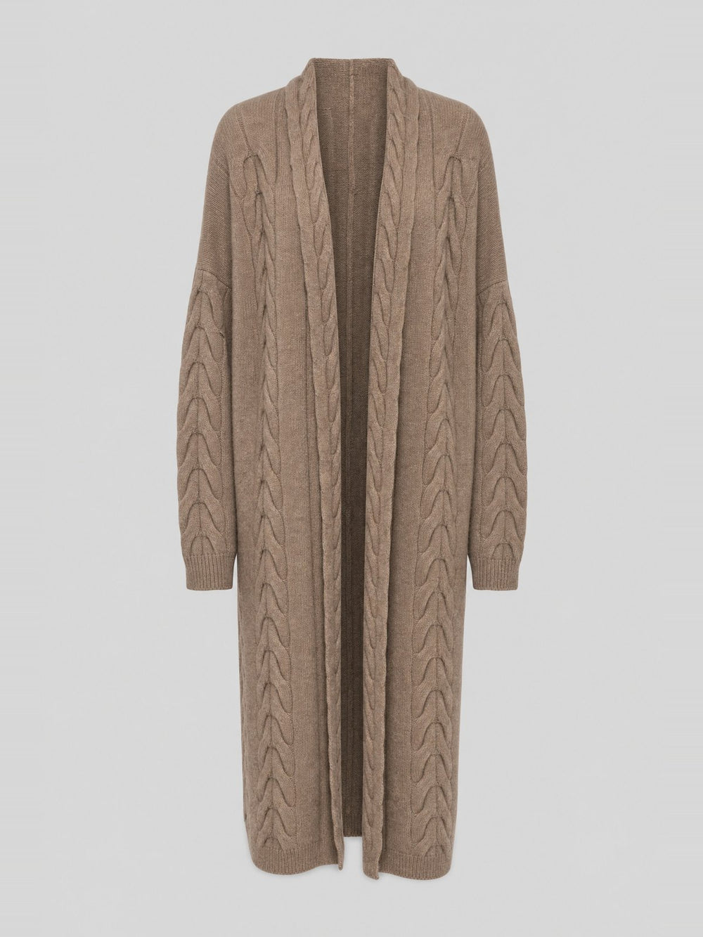 Cable-Knit Duster Cardigan · Organic Dark Brown