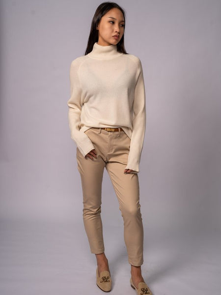 Maglione con Collo a Imbuto · Organic White