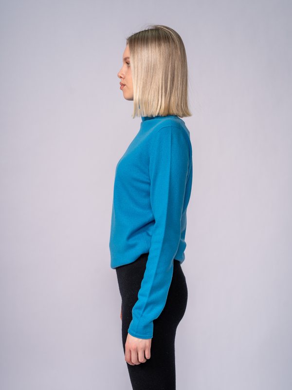 Fitted Turtleneck Sweater in Teal