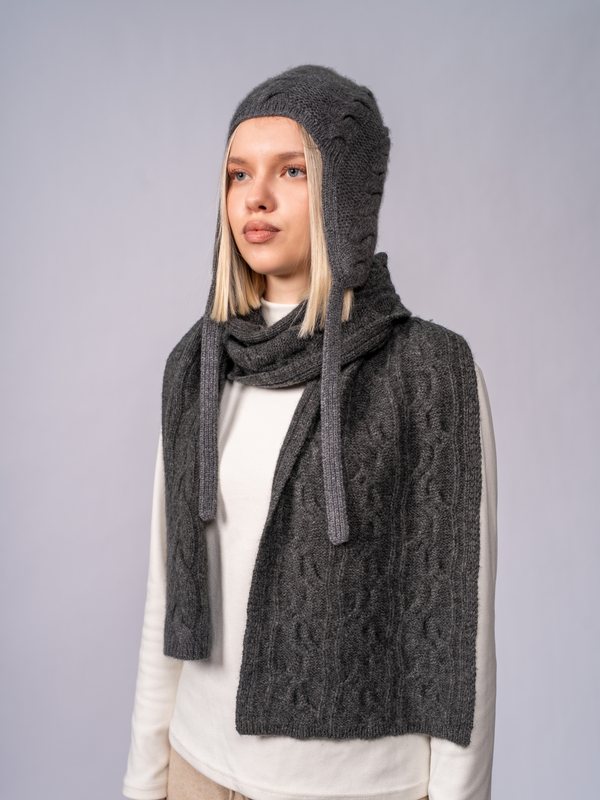 Cable-Knit Scarf · Charcoal