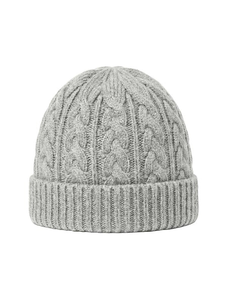 Кашемировая вязаная шапка-бини Victoria · Light Grey