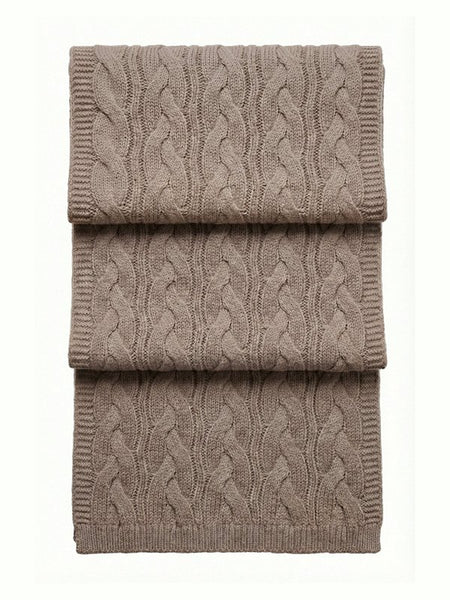 Victoria Cashmere Knitted Scarf · Camel