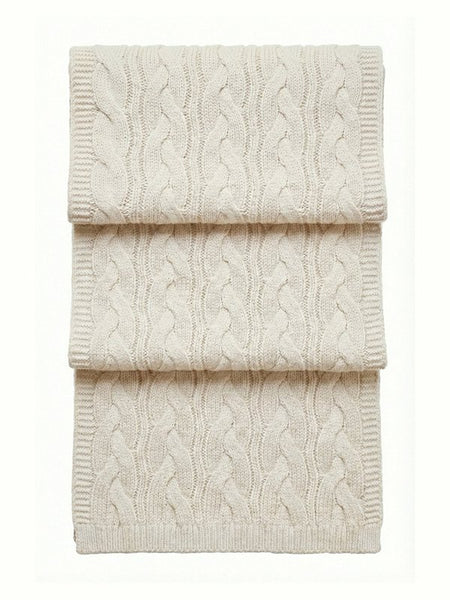 Victoria Cashmere Knitted Scarf · Ivory