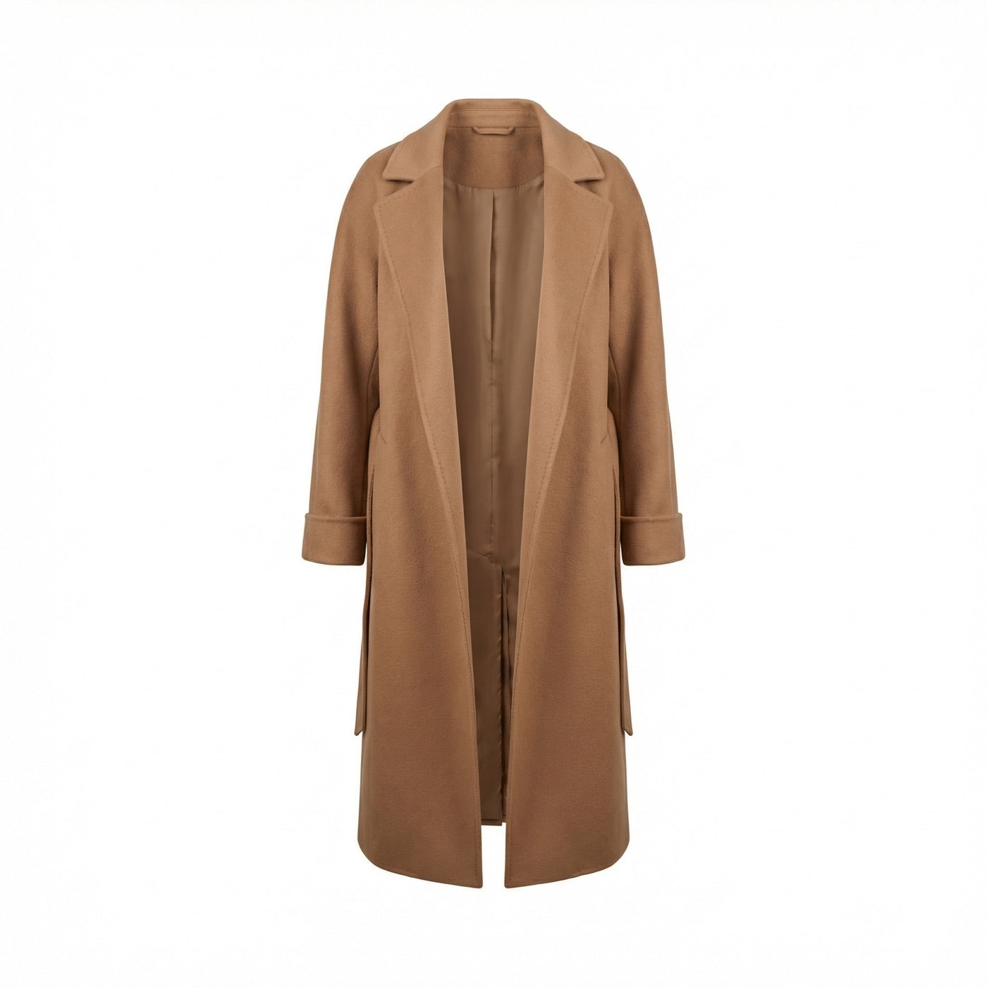 Belted Long Overcoat — Cashmere