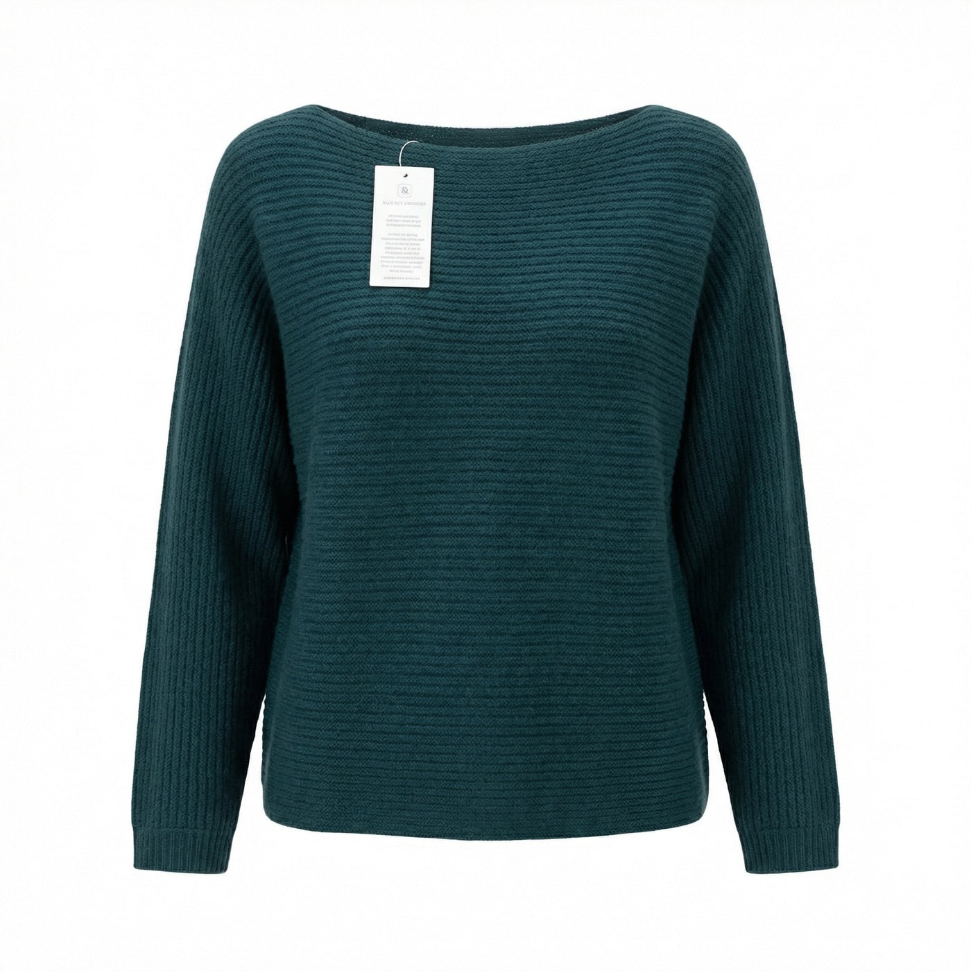 Ribbed Boat-Neck Pullover