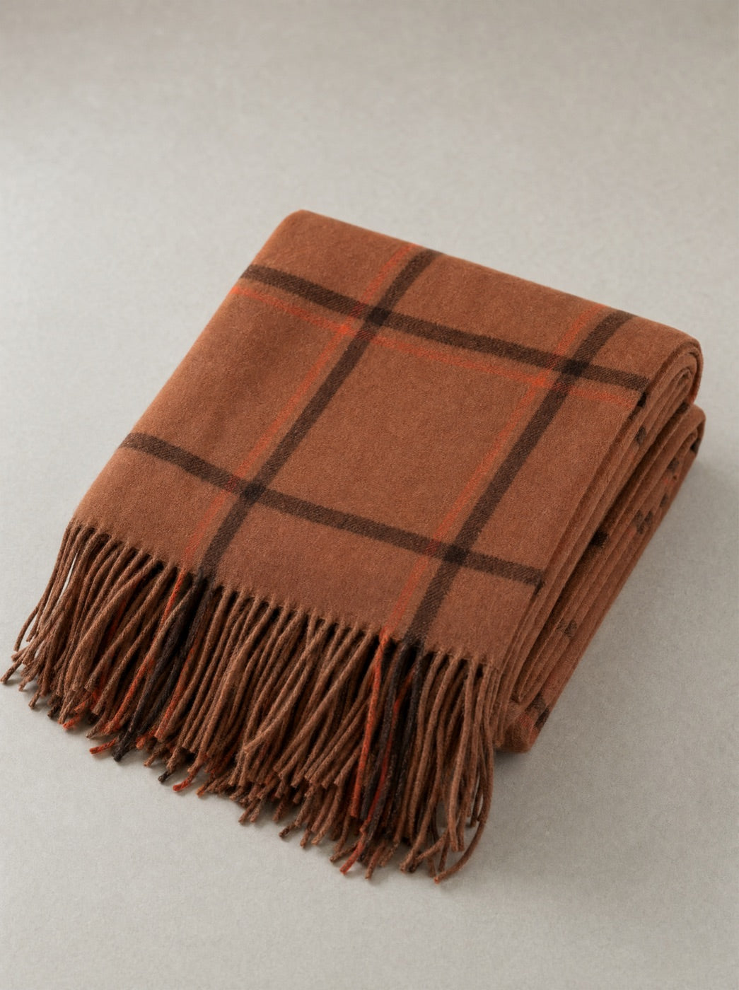 Camel Wool Throw — Windowpane