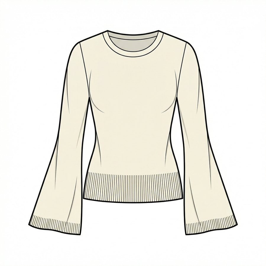 Bell-Sleeve Pullover