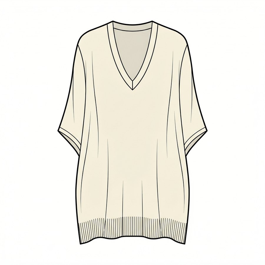 Oversized V-Neck Tunic