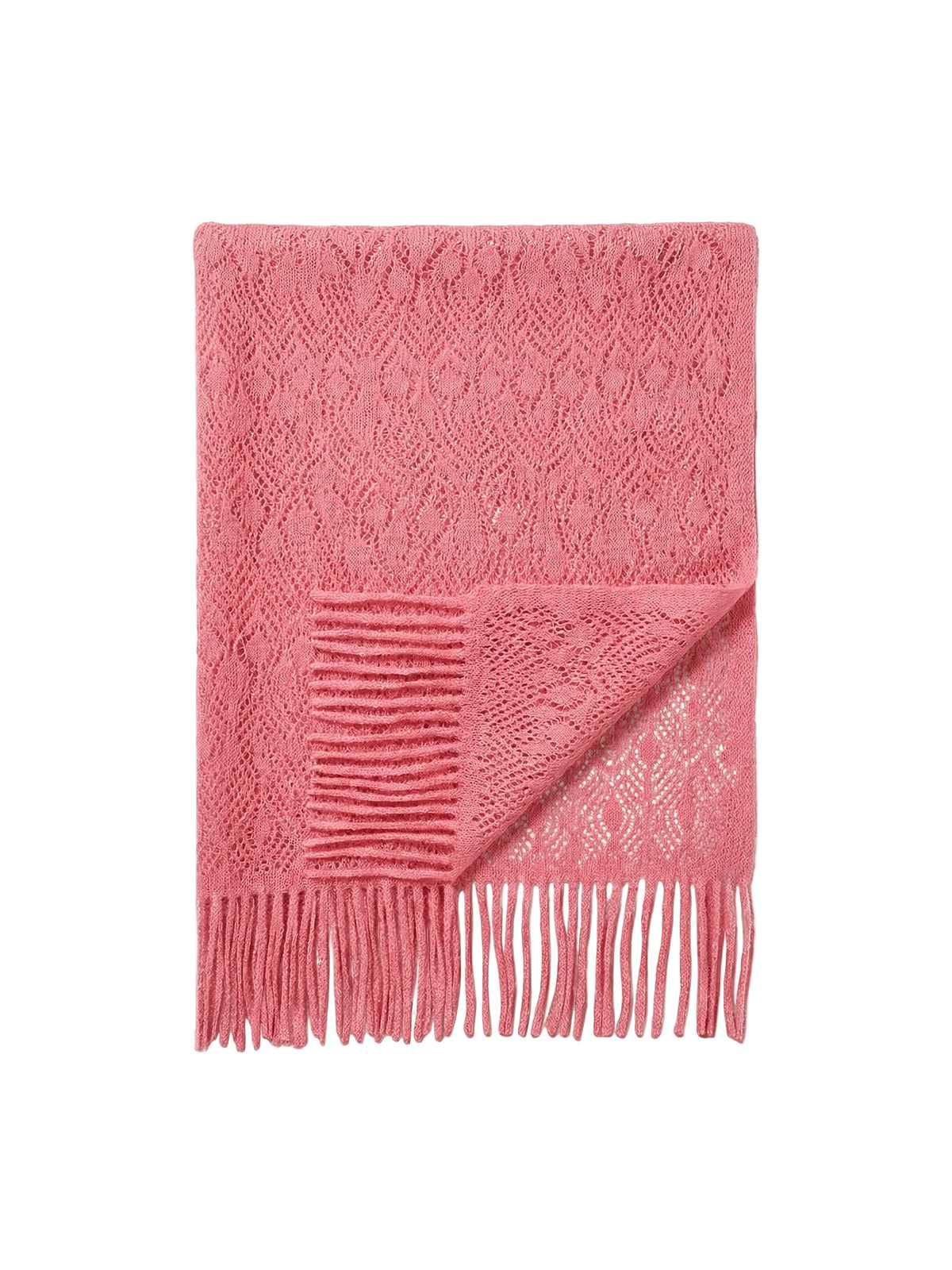 Cashmere Print Shawl · Deep Red — flat