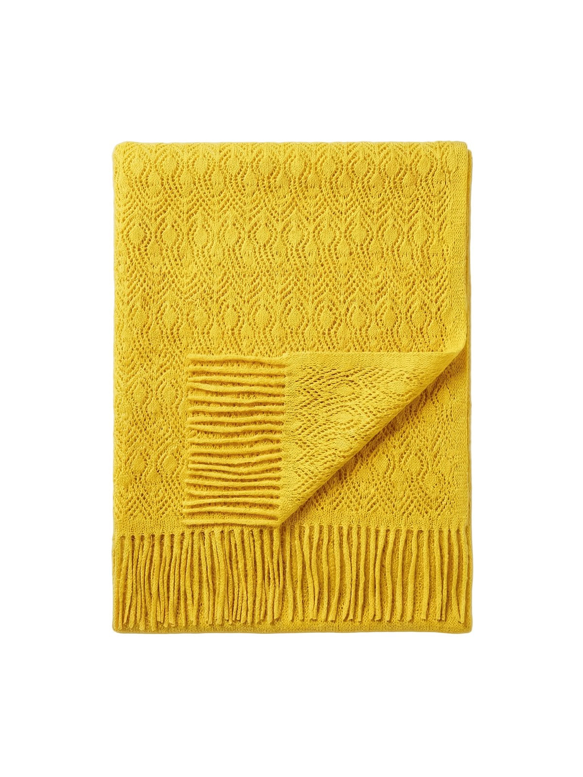 Cashmere Print Shawl · Gold — flat