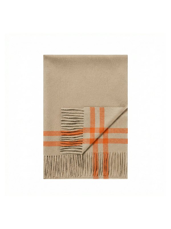 Kaschmirstola · Camel & Orange